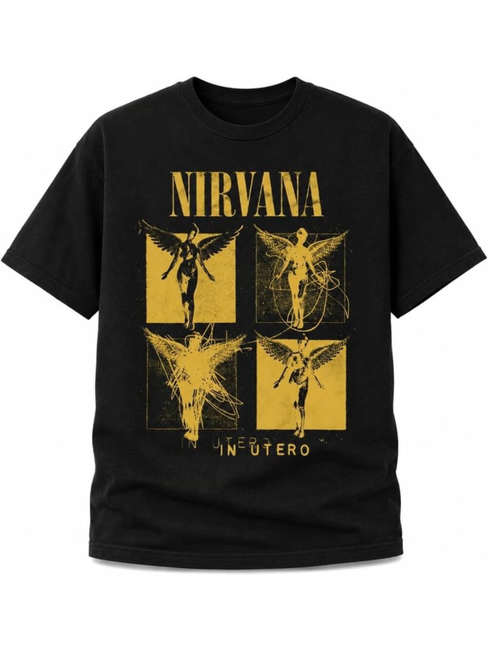Unisex Gray Splatter Graphic T-Shirt - Angel Design, Casual Streetwear Top